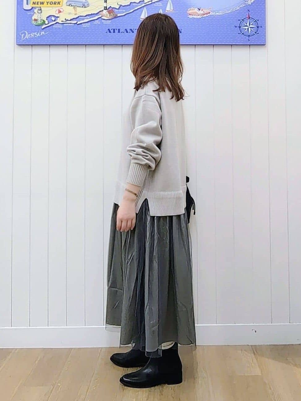 itoさんの「Dessin｜【洗える】ニットチュールドッキングワンピース」を使ったコーディネート