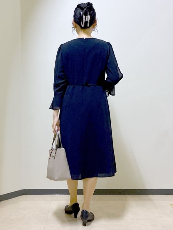  beni_gingerさんの「Reflect｜【SS-4Lサイズ／付属リボン】スリーブデザインジョーゼットワンピース」を使ったコーディネート