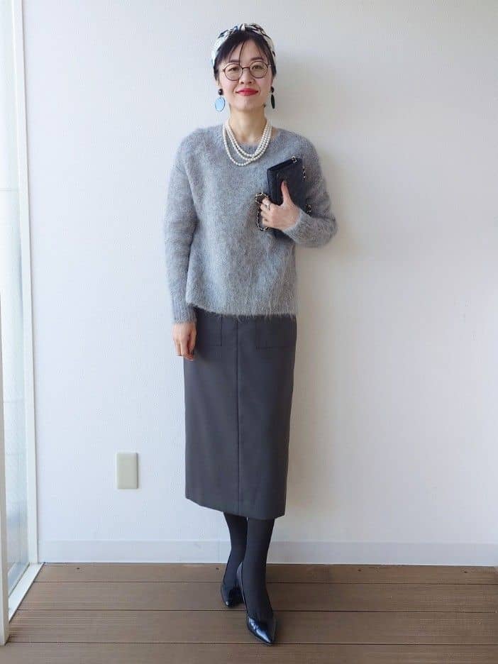 MUTSUKOさんの「UNTITLED｜【ゆったり】アルパカ混シャギーニット」を使ったコーディネート