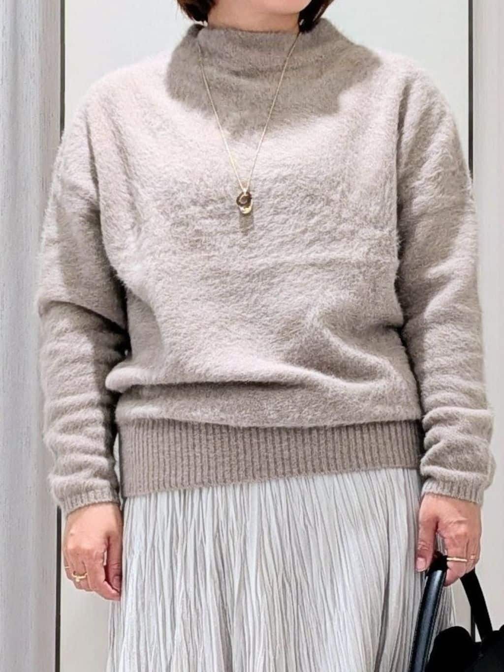 Onumaさんの「UNTITLED｜【大人な品格/ふわふわニット】フォックスカシミヤ コクーンニット」を使ったコーディネート
