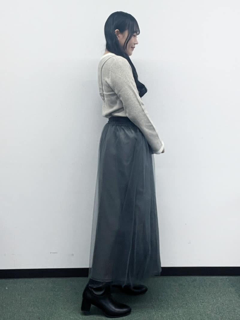 Hitomiさんの「index｜フェザーバイカラークルーネックカーディガン【洗濯機OK】」を使ったコーディネート