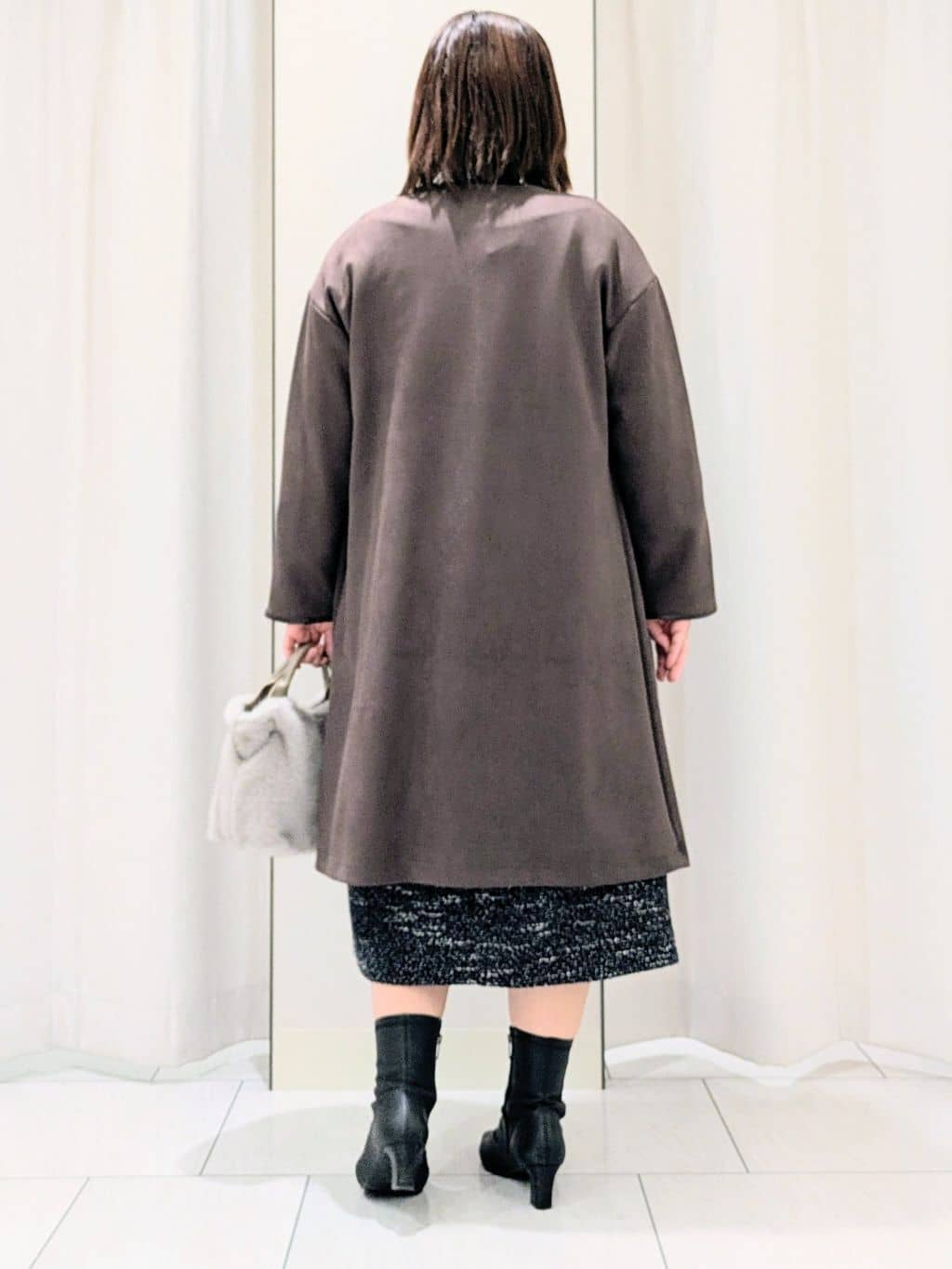 Onumaさんの「UNTITLED｜【洗える/ストレッチ】ツイードジャージワンピース」を使ったコーディネート