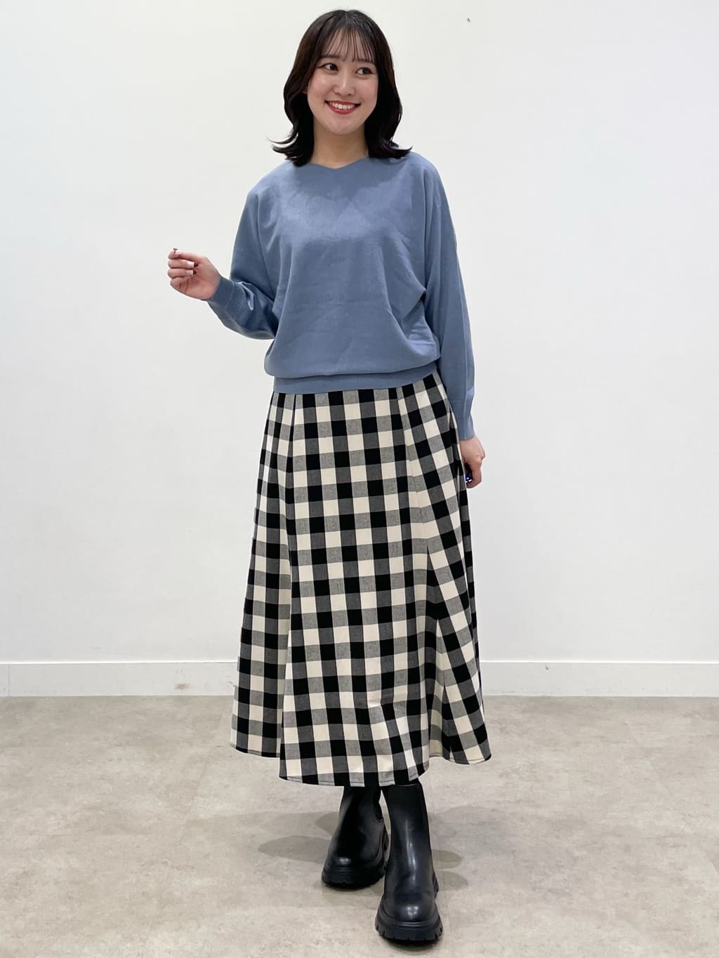 yukariさんの「Dessin｜【洗える】ウールブレンド後ろボタンニット」を使ったコーディネート