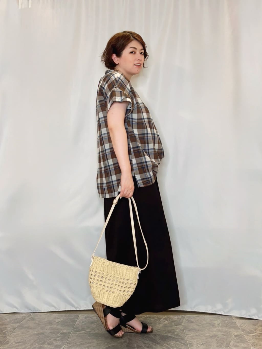 たみさんの「SHOO･LA･RUE｜【S-LL】きれいに体型カバー さらシャリコットン スキッパーシャツ」を使ったコーディネート