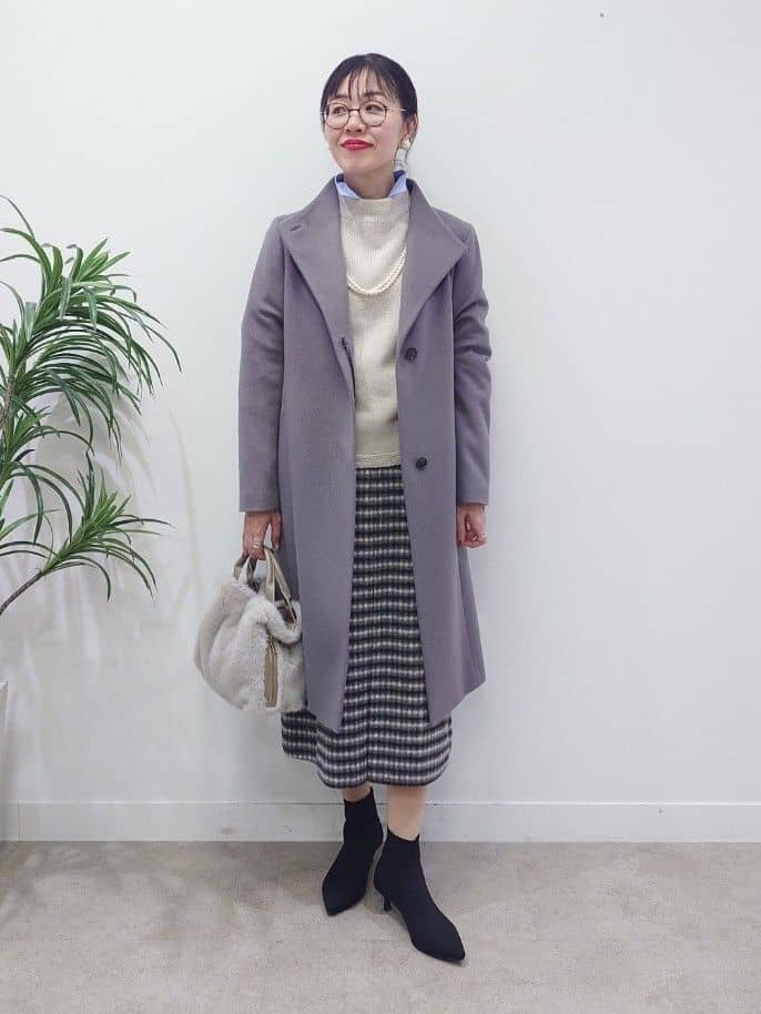MUTSUKOさんの「UNTITLED｜【洗える】スポンディッシュ ボトルネックニット」を使ったコーディネート
