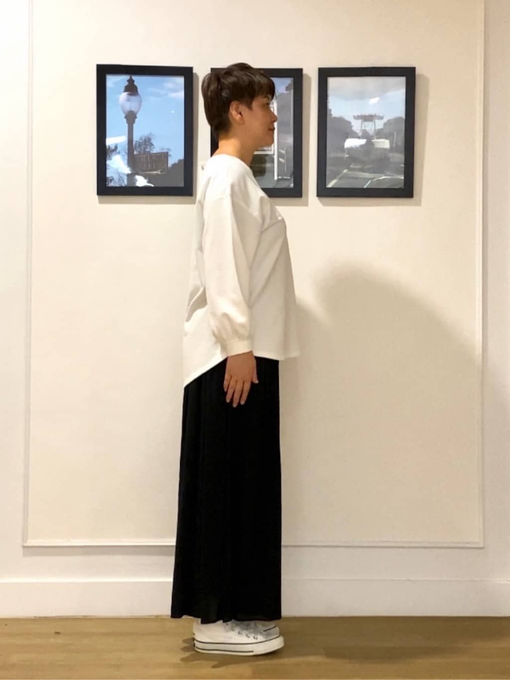 Hiroさんの「Dessin｜【360度可愛い・洗える】バックヘンリーカットソー」を使ったコーディネート