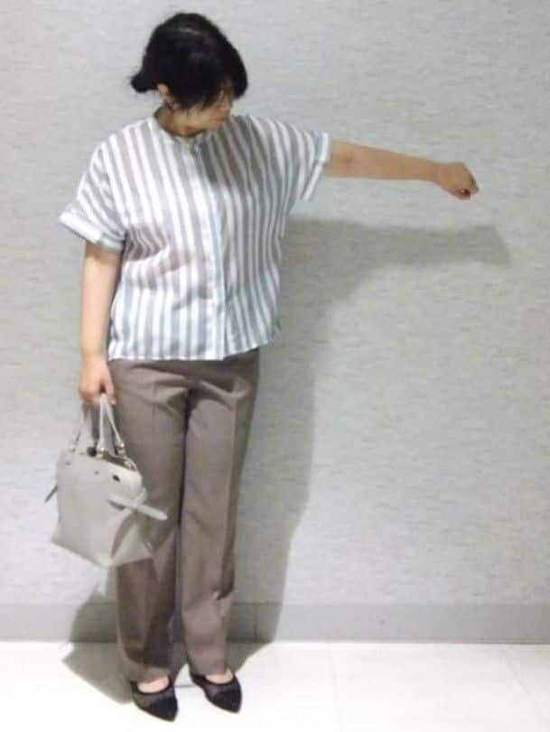 sakoさんの「Reflect｜【洗える】ドビーストライプブラウス」を使ったコーディネート