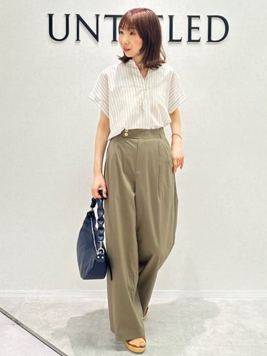 Miwaさんの「UNTITLED｜【洗える/スキッパー】フレンチスリーブシアーブラウス」を使ったコーディネート