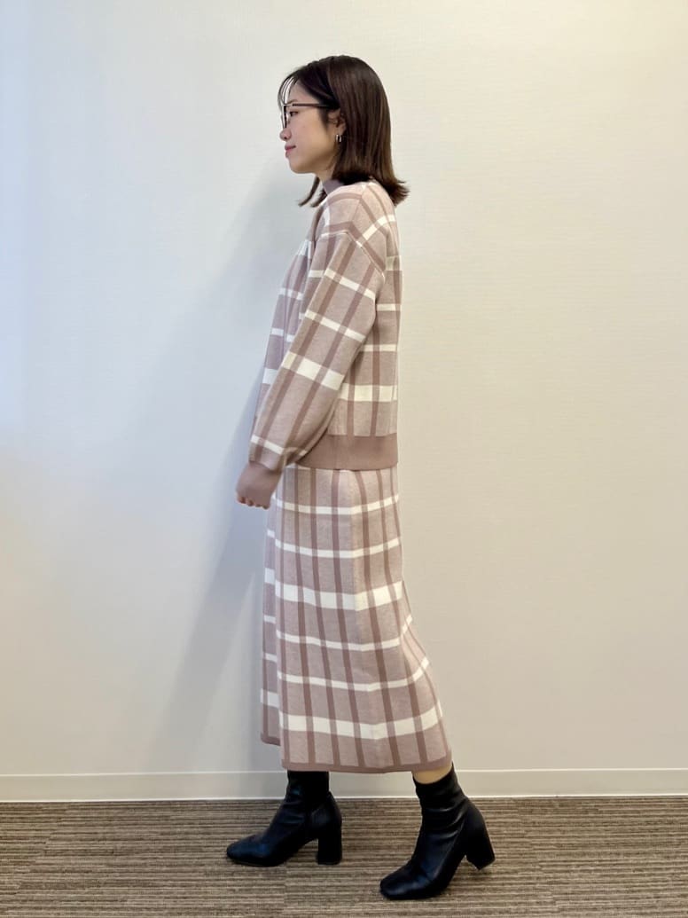 saoriさんの「【手洗い可】タイトスカートニットセットアップ」を使ったコーディネート