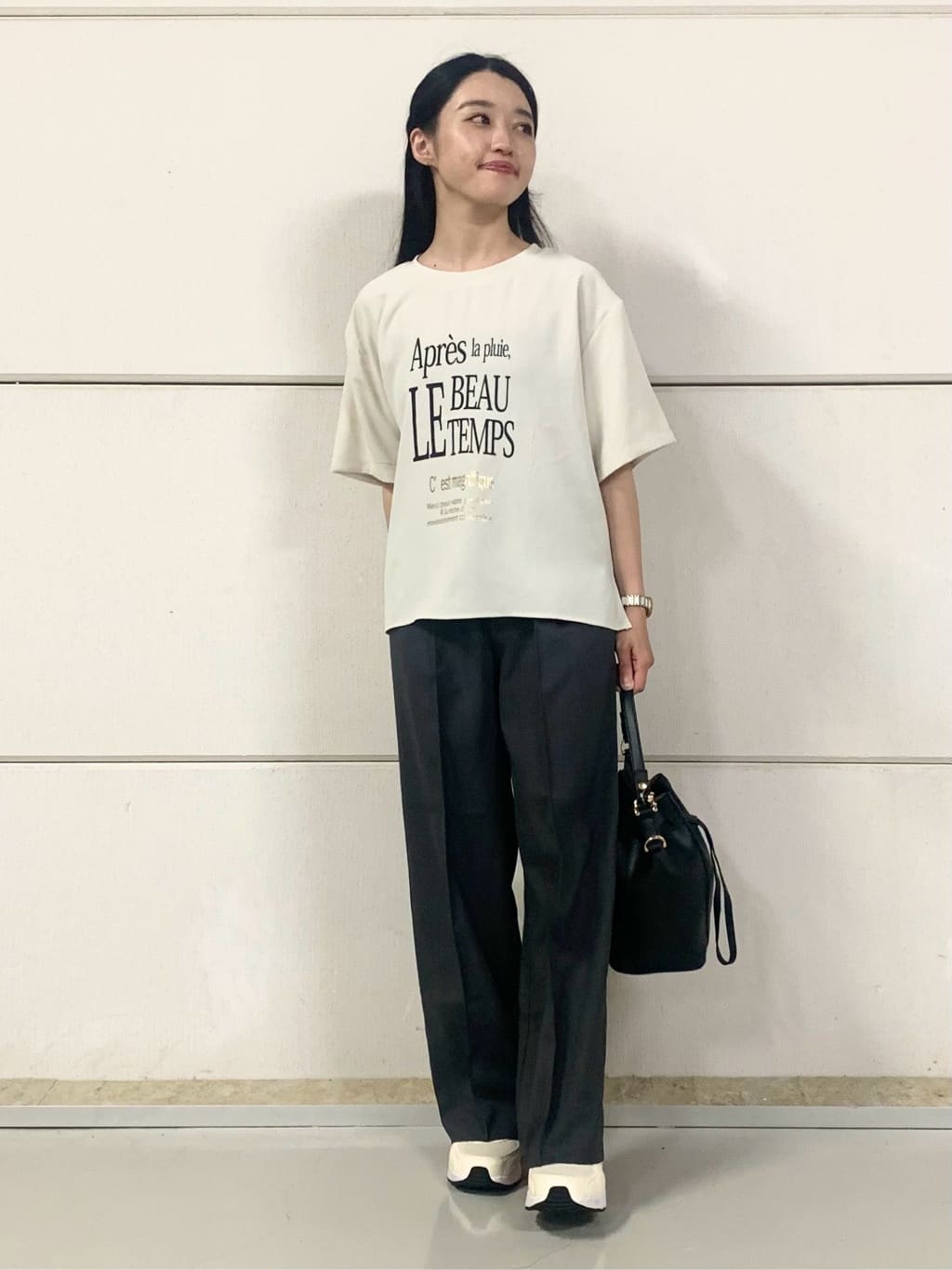 sahoさんの「THE SHOP TK｜アソートロゴTシャツ【接触冷感/防シワ/吸水速乾/UVケア/洗濯機OK】」を使ったコーディネート