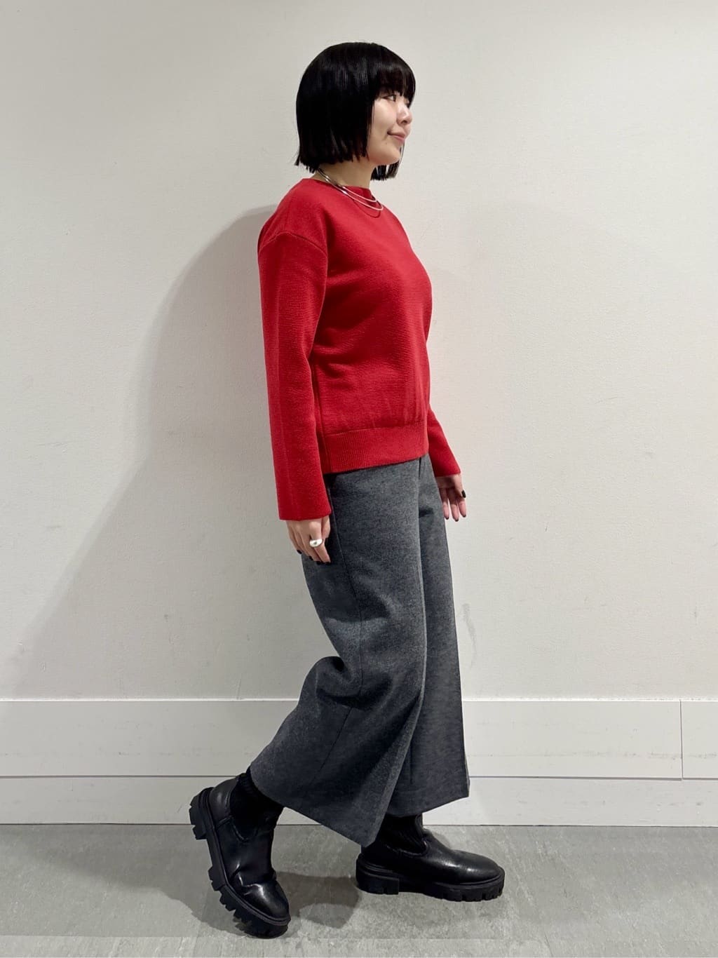 モエカさんの「UNTITLED｜【洗える】モックネックミラノリブニット」を使ったコーディネート