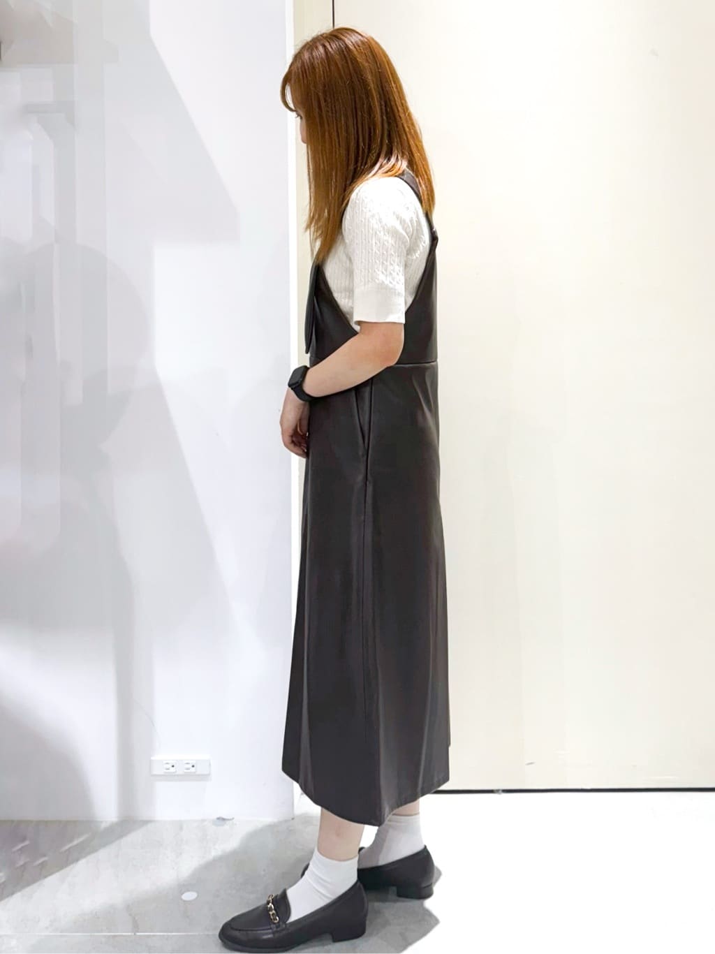 sayaさんの「OPAQUE.CLIP｜レザー調フレアジャンスカ【洗える】」を使ったコーディネート
