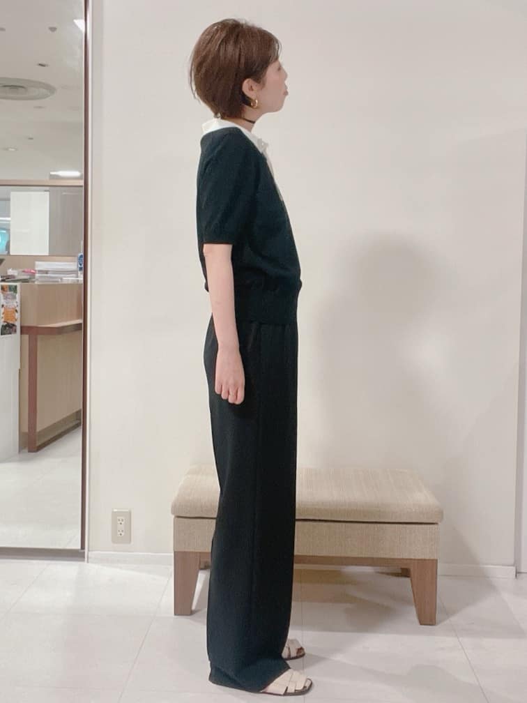 IWAMOさんの「UNTITLED｜【トレンド/きれいめ】5分袖ポロニット」を使ったコーディネート