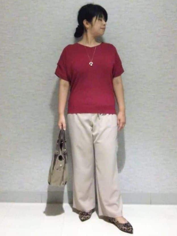 sakoさんの「Reflect｜【選べる7色◎／手洗い可／二の腕カバー】半袖ニット」を使ったコーディネート