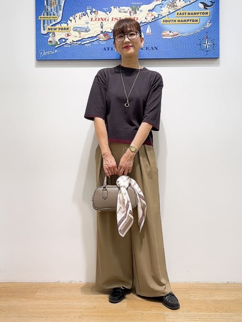 Yasucoさんの「Dessin｜【洗える】バイカラーショート丈ニット」を使ったコーディネート