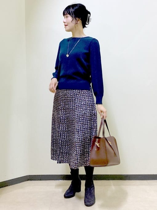  beni_gingerさんの「Reflect｜【選べる8色／スカートにもパンツにも◎】ウール混ボートネックニット」を使ったコーディネート