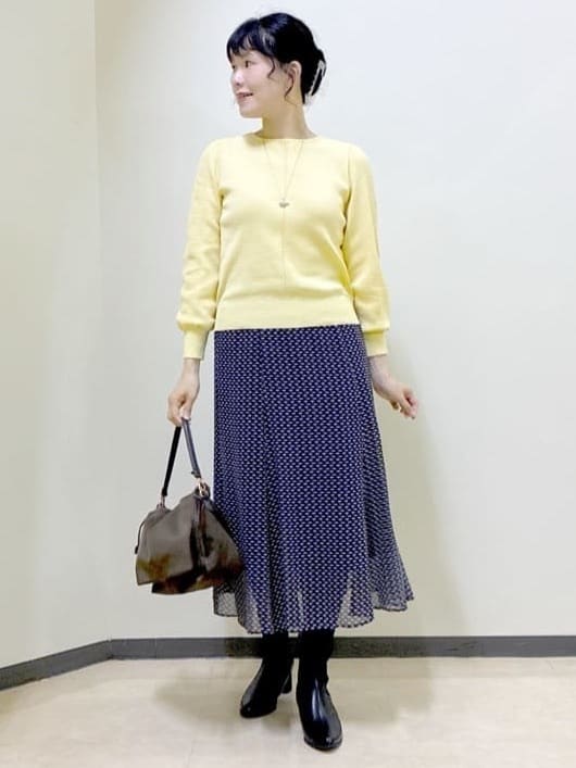  beni_gingerさんの「Reflect｜【選べる8色／スカートにもパンツにも◎】ウール混ボートネックニット」を使ったコーディネート