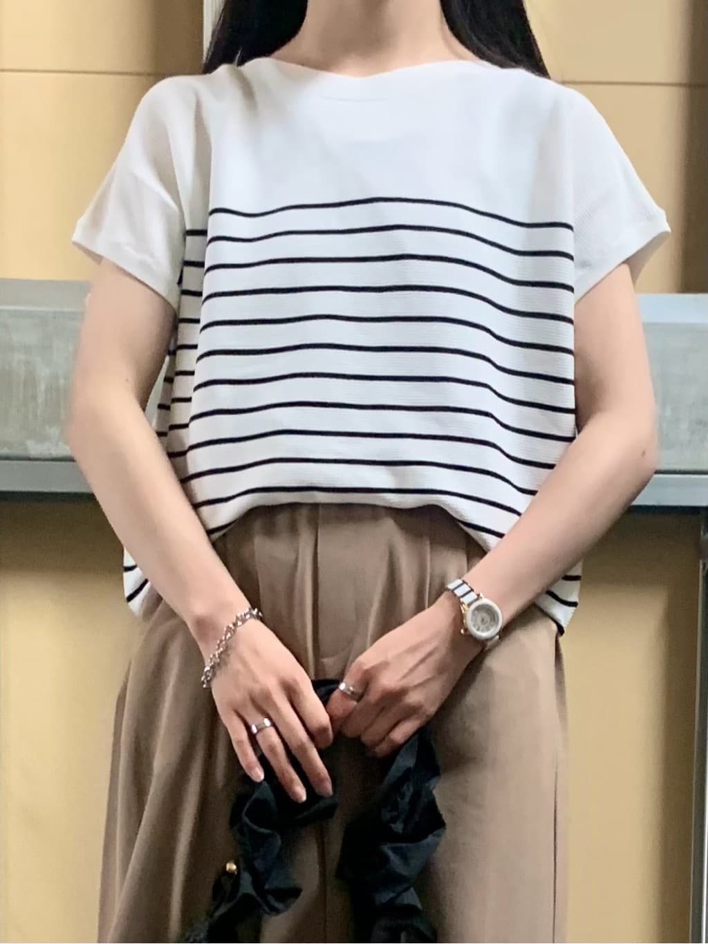 sahoさんの「THE SHOP TK｜【6色展開】さらさらフレンチニット【毛玉になりにくい/洗濯機OK】」を使ったコーディネート