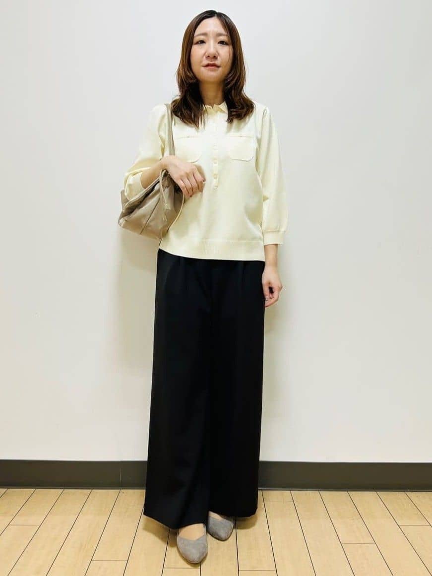 miiiさんの「Reflect｜【透けにくい◎】衿付き七分袖ニット」を使ったコーディネート