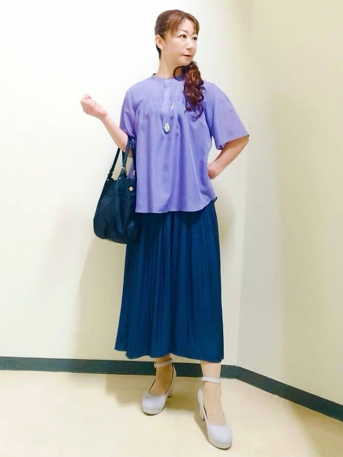 花さんの「Reflect｜【選べる5色◎／マシンウォッシュ可】シャーリングデザインブラウス」を使ったコーディネート