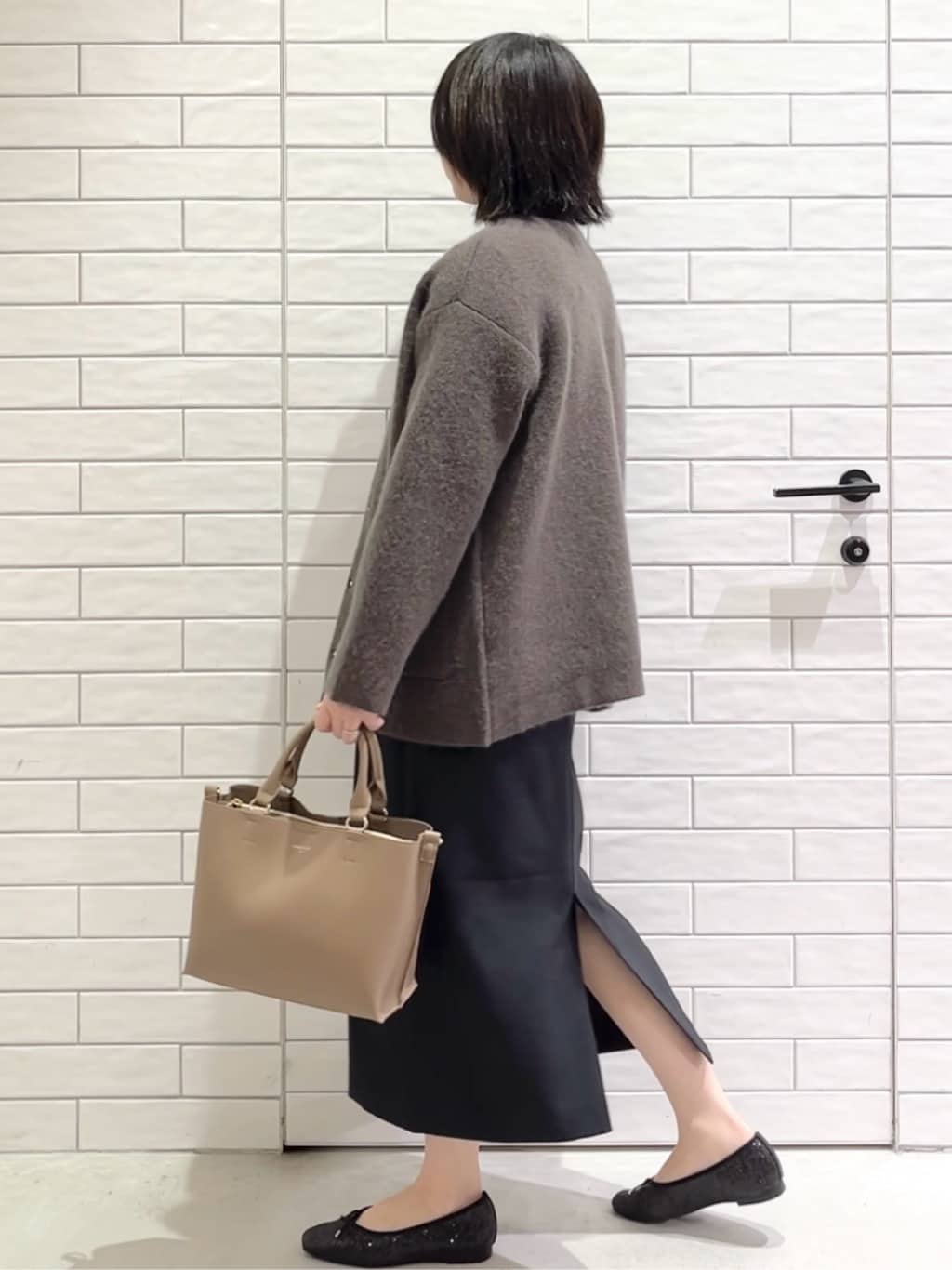 しおりさんの「OPAQUE.CLIP｜ハイネックリブニット【洗濯機OK】」を使ったコーディネート
