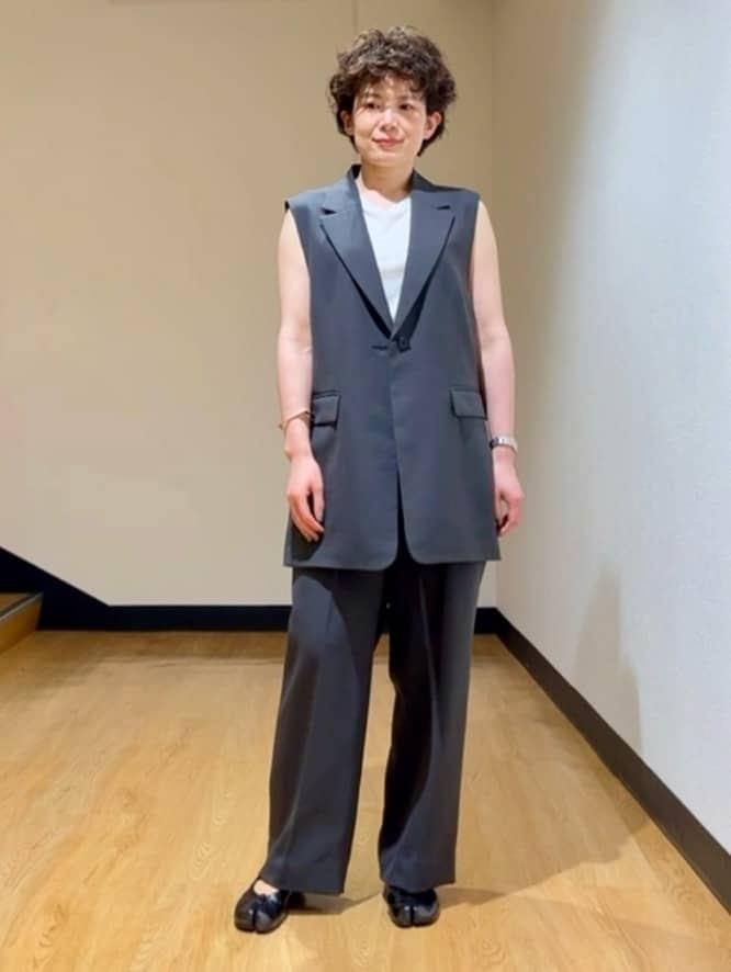 MAYUMIさんの「UNTITLED｜◆【接触冷感/UV/セットアップ可能】ライトウェイト ワイドパンツ」を使ったコーディネート