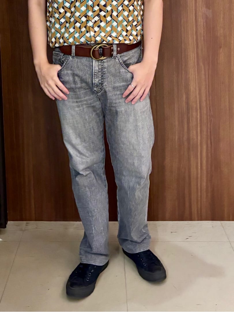 中村さんの「TAKEO KIKUCHI｜【COOL CITY WEAR】籠目アート柄 サッカーシャツ /通気性」を使ったコーディネート