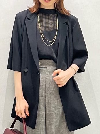Miwaさんの「UNTITLED｜【シアー】チェックスタンドネックブラウス」を使ったコーディネート