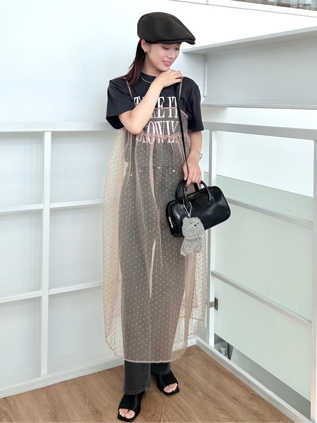 RINAさんの「OPAQUE.CLIP｜ロゴプリントTシャツ【洗濯機洗い可】」を使ったコーディネート