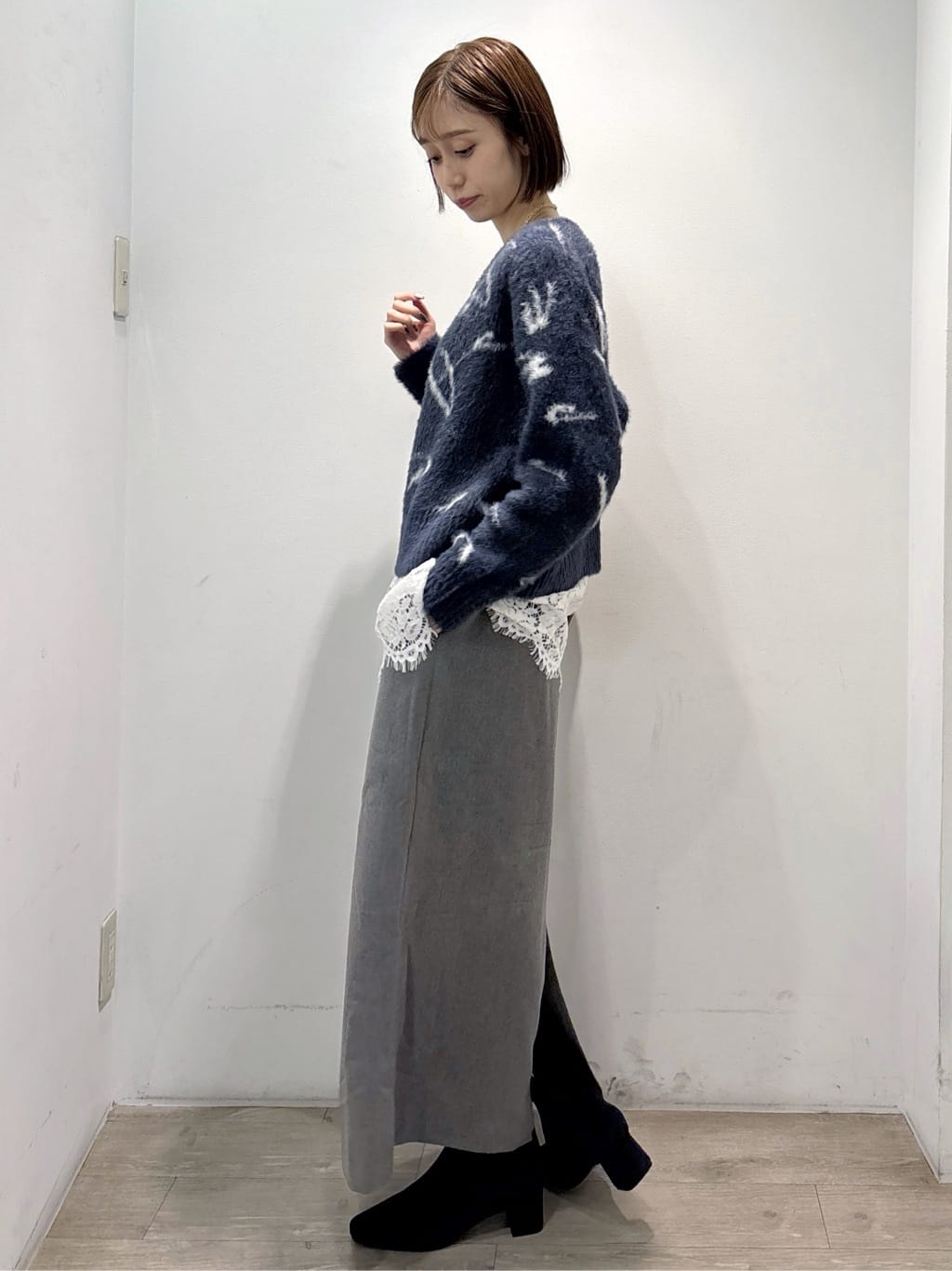 ぶまりんさんの「OPAQUE.CLIP｜アート柄シャギーニット【洗濯機OK】」を使ったコーディネート