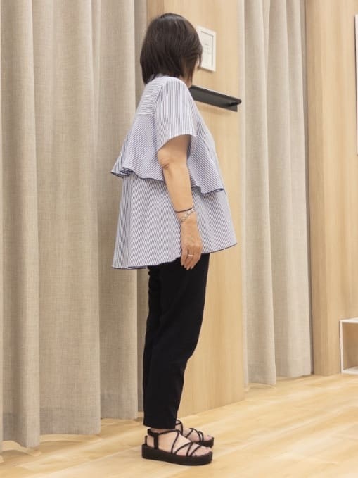 ゆみさんの「grove｜【冷感】サマーハイパーストレッチテーパードパンツ」を使ったコーディネート