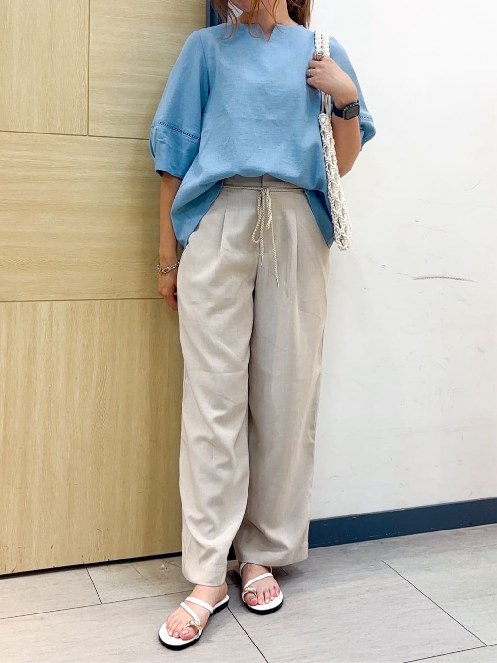 nanaさんの「grove｜ロープベルトで差がつく 洗練リラックスパンツ」を使ったコーディネート