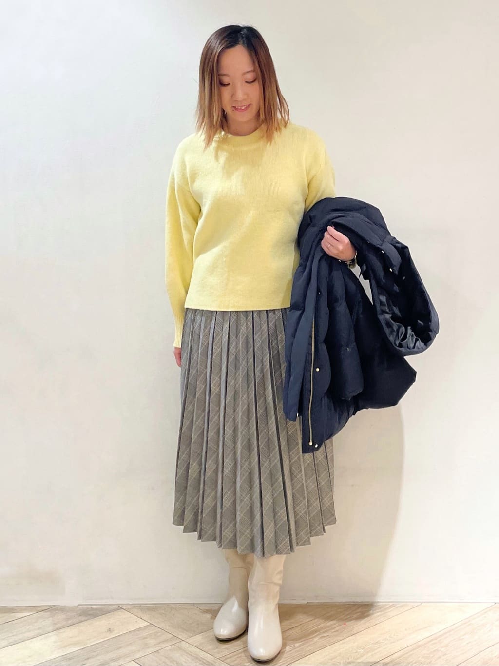 makiさんの「index｜KAWADAダウンドロストミドルコート【撥水／洗濯機OK／2WAY／静電気防止裏地】《XS～3L》」を使ったコーディネート