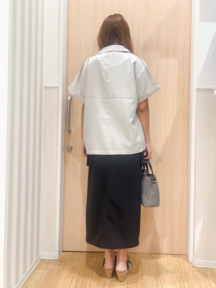 natsumiさんの「SHOO･LA･RUE｜【S-LL】さらりと着たい大人のための 麻調半袖ジャケット」を使ったコーディネート