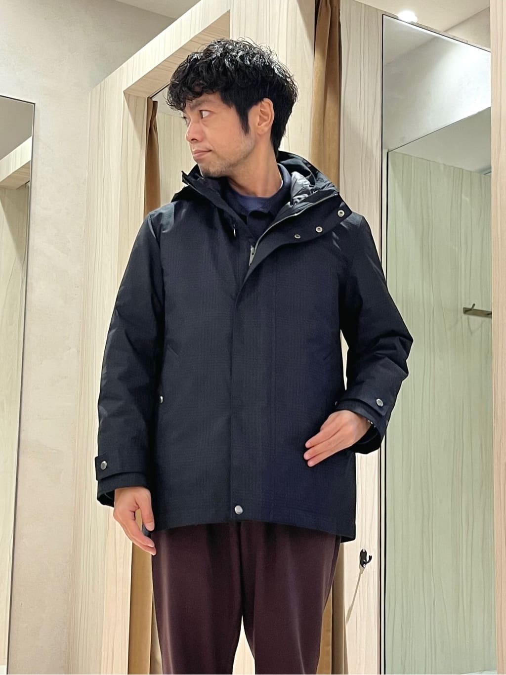 URAさんの「TAKEO KIKUCHI｜【3WAY】グレンチェック ダウンライナー ブルゾン」を使ったコーディネート