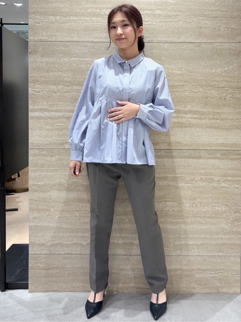 ふうかさんの「index｜《XS-LLサイズ》ストレッチテーパードパンツ／セットアップ対応【洗濯機洗い可／イージーアイロン／防」を使ったコーディネート