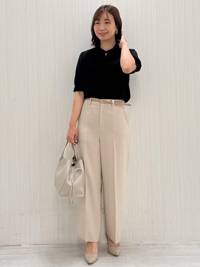 yuさんの「COUP DE CHANCE｜◆【手洗い可／日本製】パフスリーブブラウス」を使ったコーディネート