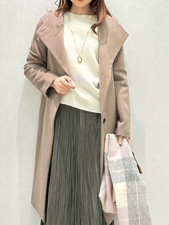 Miwaさんの「UNTITLED｜【日本製／2WAY衿】スタンドカラー ロングコート」を使ったコーディネート