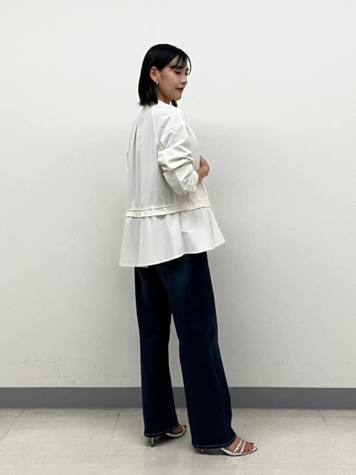 hinanoさんの「INDIVI｜ストレッチシアーロングTシャツ」を使ったコーディネート