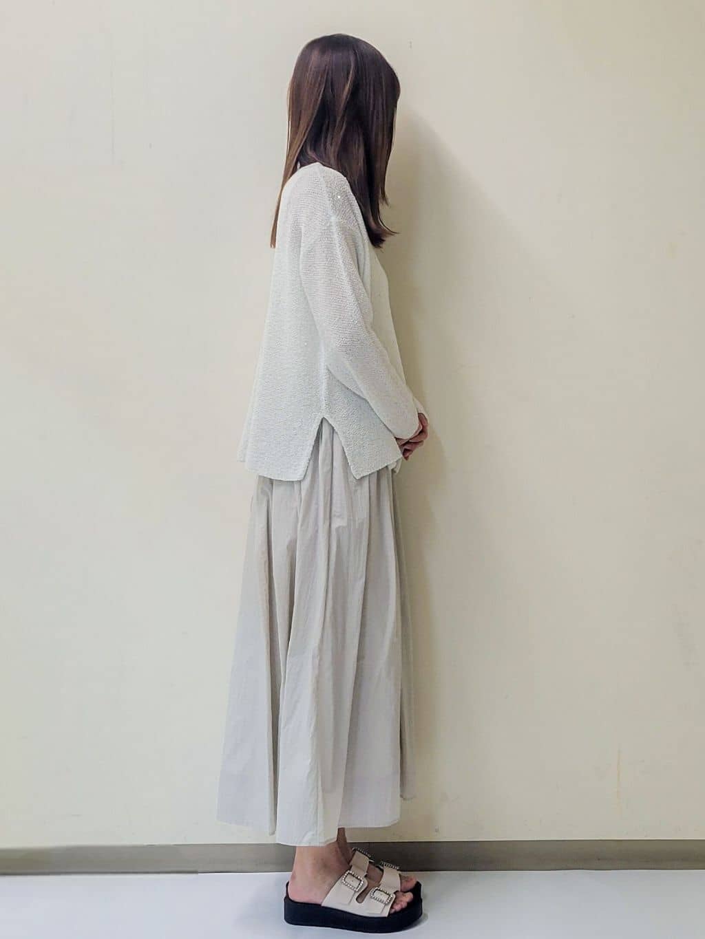 みささんの「OPAQUE.CLIP｜ワイドストラップリブキャミソール【ストレッチ／洗濯機洗い可】」を使ったコーディネート