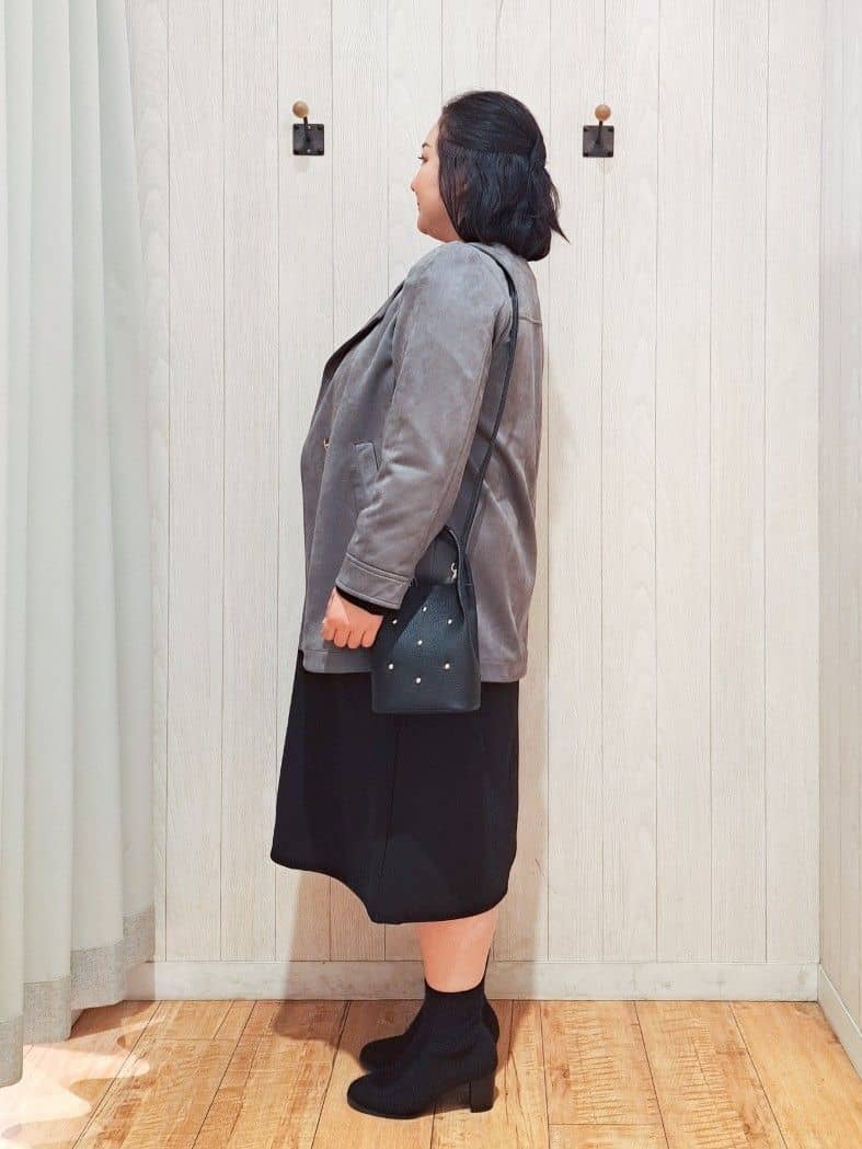 kotomiさんの「SHOO･LA･RUE｜【S-LL】上品さを纏う やわらかフェイクスエード ミドル丈ブルゾン」を使ったコーディネート