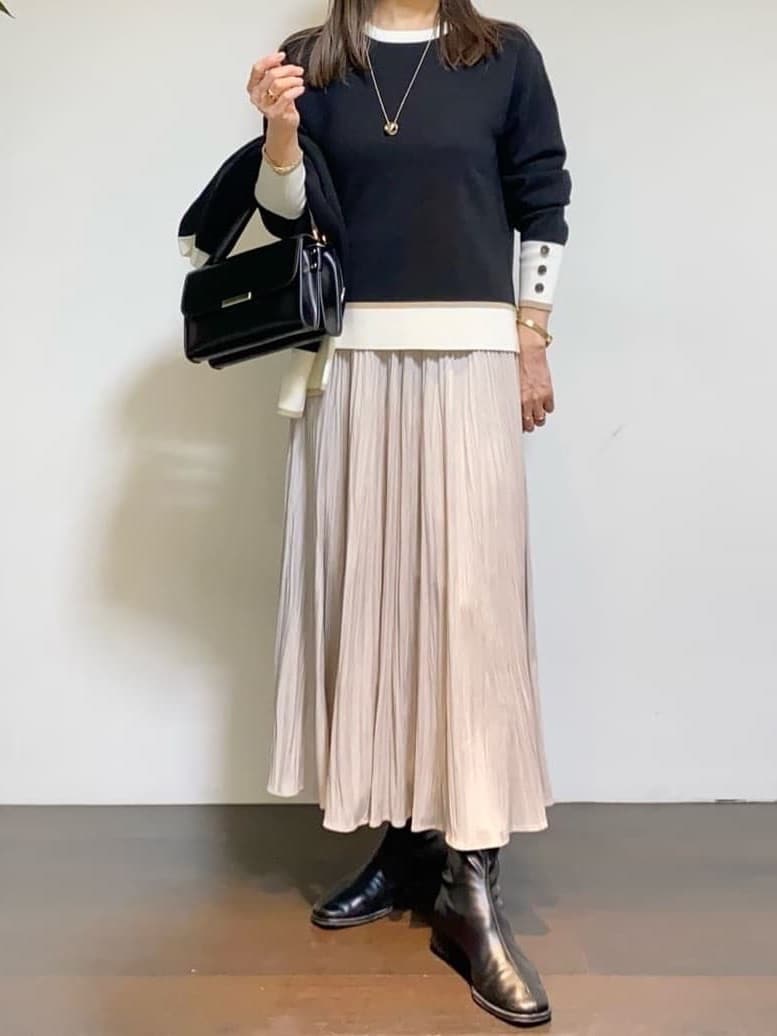 tomoさんの「UNTITLED｜【アンサンブル可/洗える】ウールミラノリブニット」を使ったコーディネート