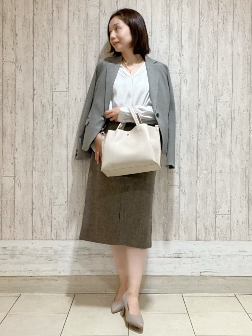 kcさんの「index｜《5色展開／XS-LLサイズ》ストレッチテーラードジャケット／セットアップ対応【イージーアイロン】」を使ったコーディネート