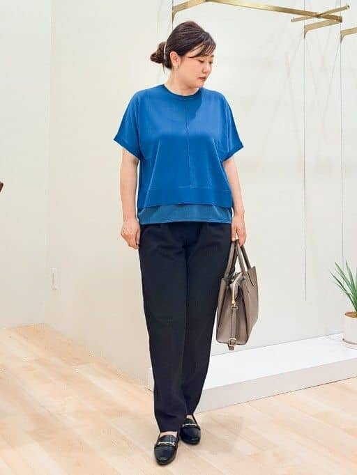 ふるさんの「grove｜キレイも動きやすさも　美脚見えハイパーストレッチパンツ」を使ったコーディネート
