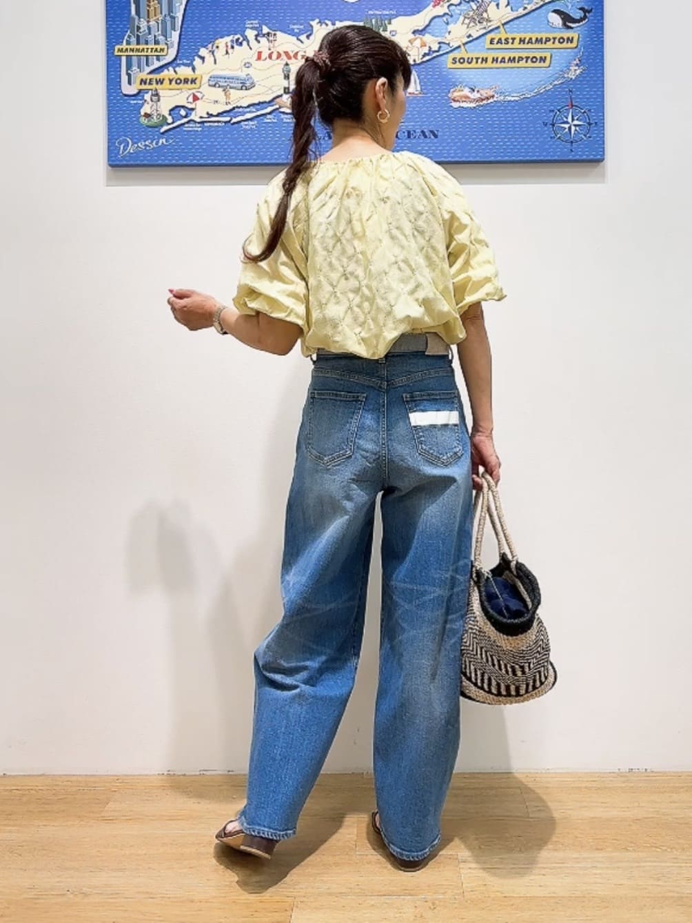 Yasucoさんの「Dessin｜【洗える／五分袖】バルーンスリーブジャガードブラウス」を使ったコーディネート