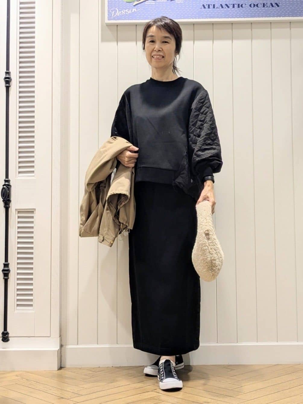 keikoさんの「Dessin｜【セットアップ可/ウエストゴム】裏毛Iラインスカート」を使ったコーディネート