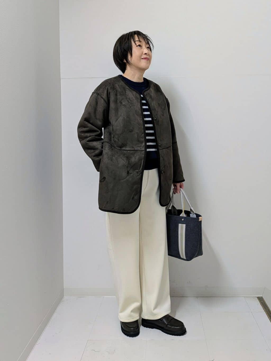 Asaさんの「Dessin｜【2WAY】フェイクムートンコート」を使ったコーディネート
