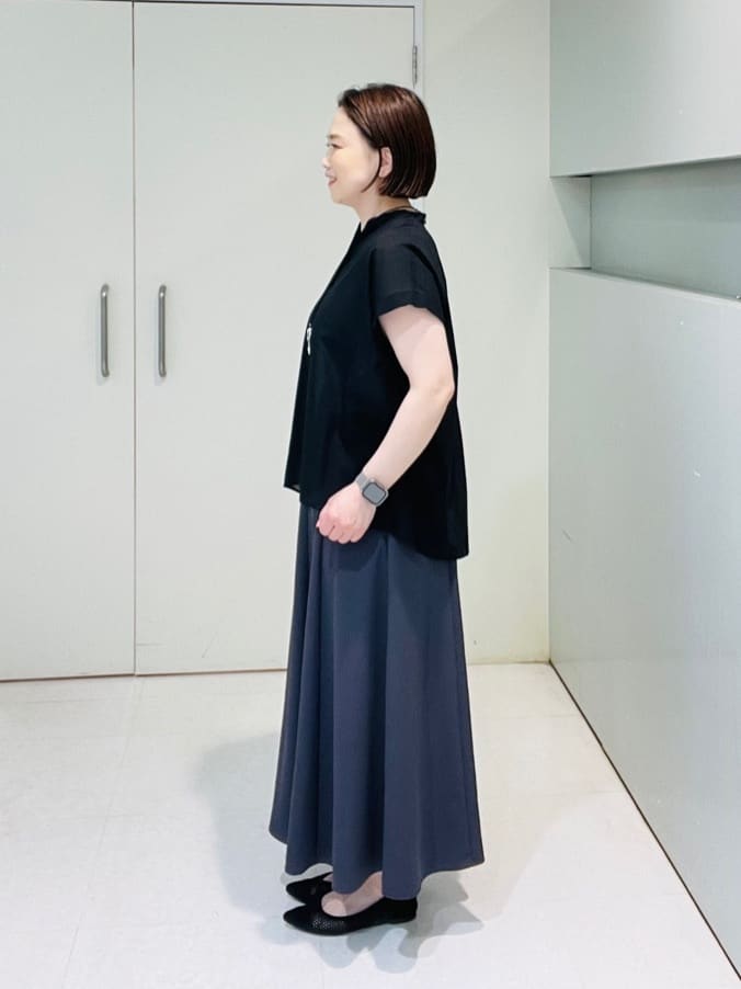 yuka.fさんの「UNTITLED｜【洗える/スキッパー】フレンチスリーブシアーブラウス」を使ったコーディネート