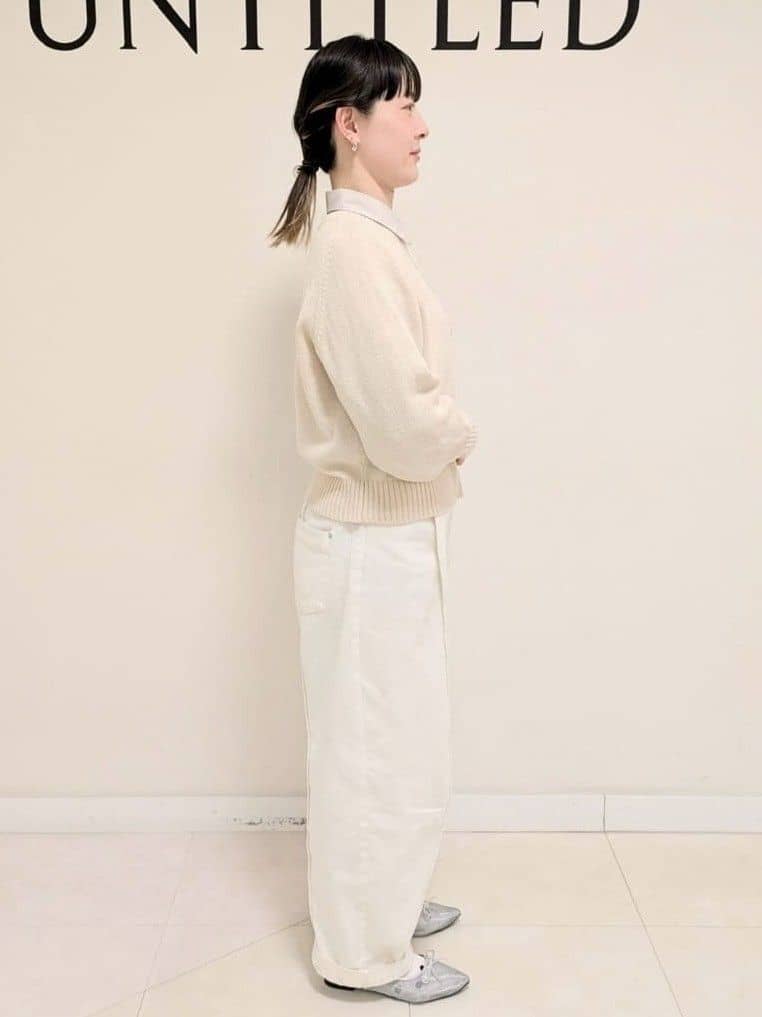 サオリさんの「UNTITLED｜◆カーブシルエット ワイドデニム」を使ったコーディネート