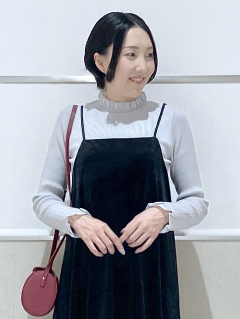 eriko さんの「Dessin｜【前後2WAY/洗える】ベロアワンピース」を使ったコーディネート